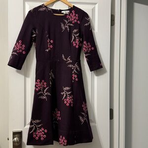Boden Nancy Ponte Fig Meadowsweet Dress